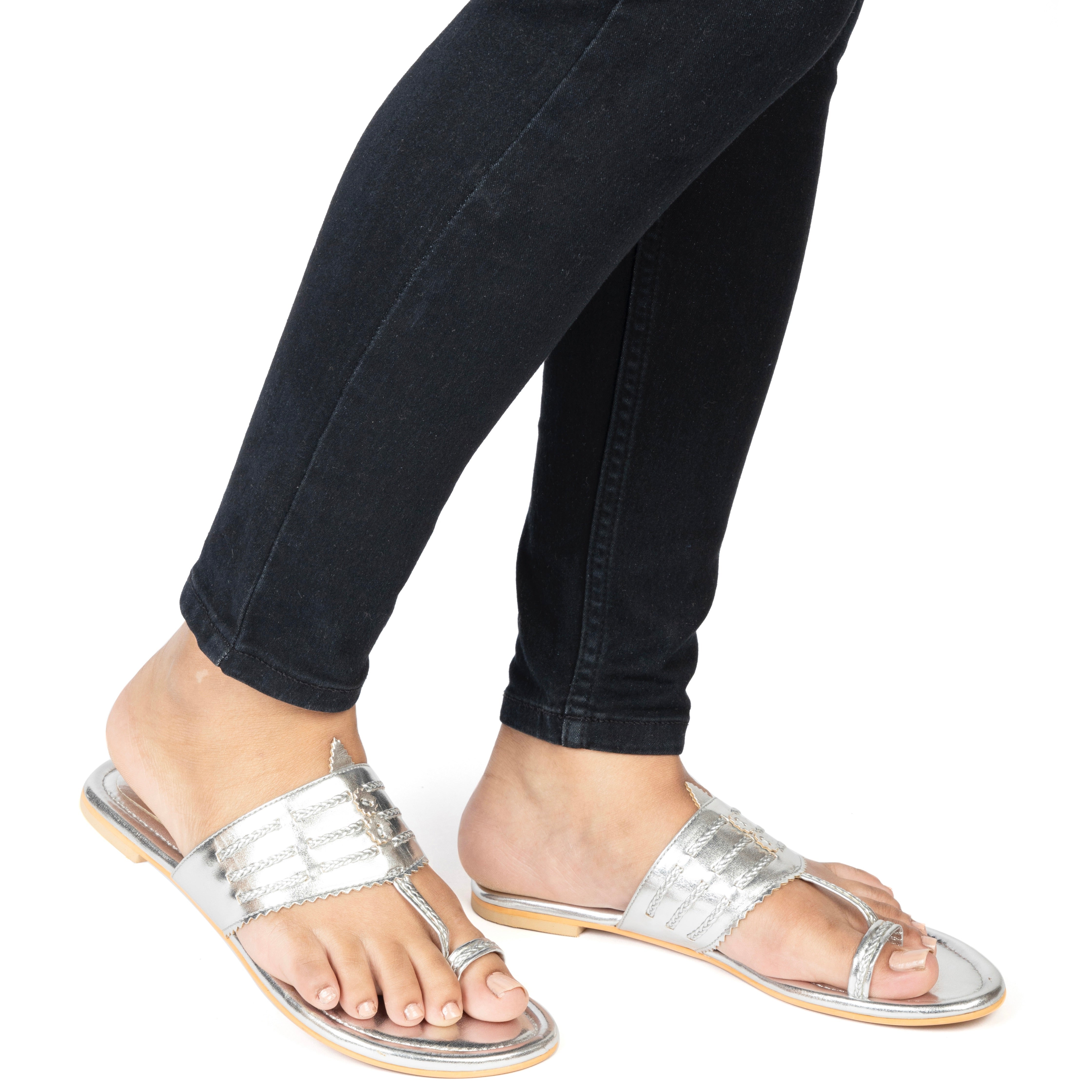 Bombay Silver Flats with Toe Ring