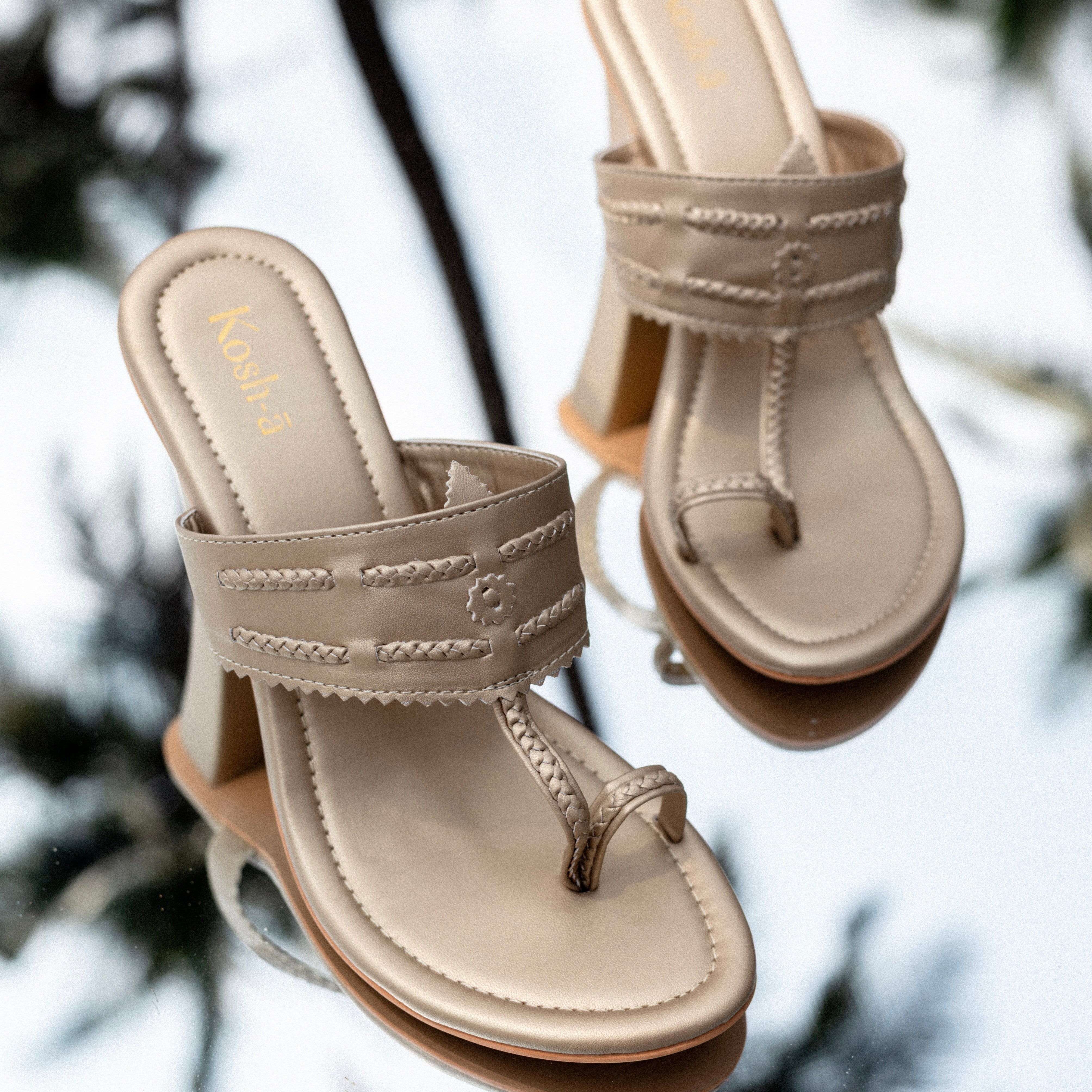 Sona Luxe Gold Heel Sandals