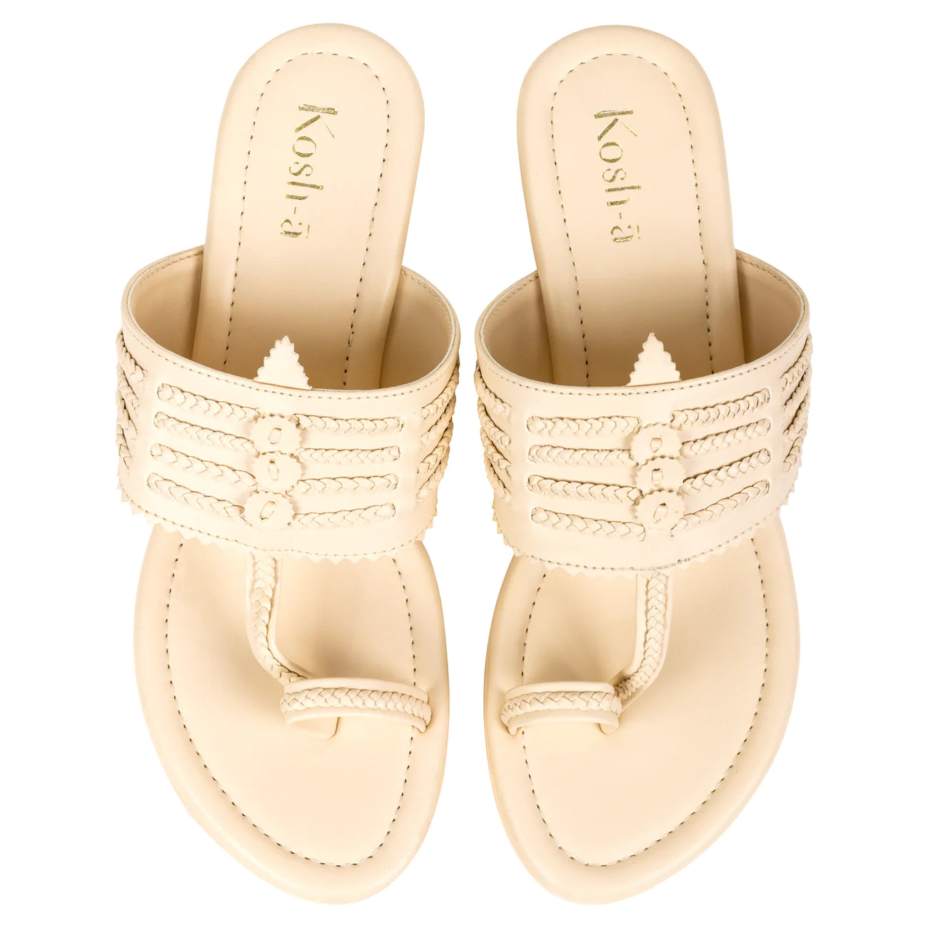 Cream Wedge Sandals For Women