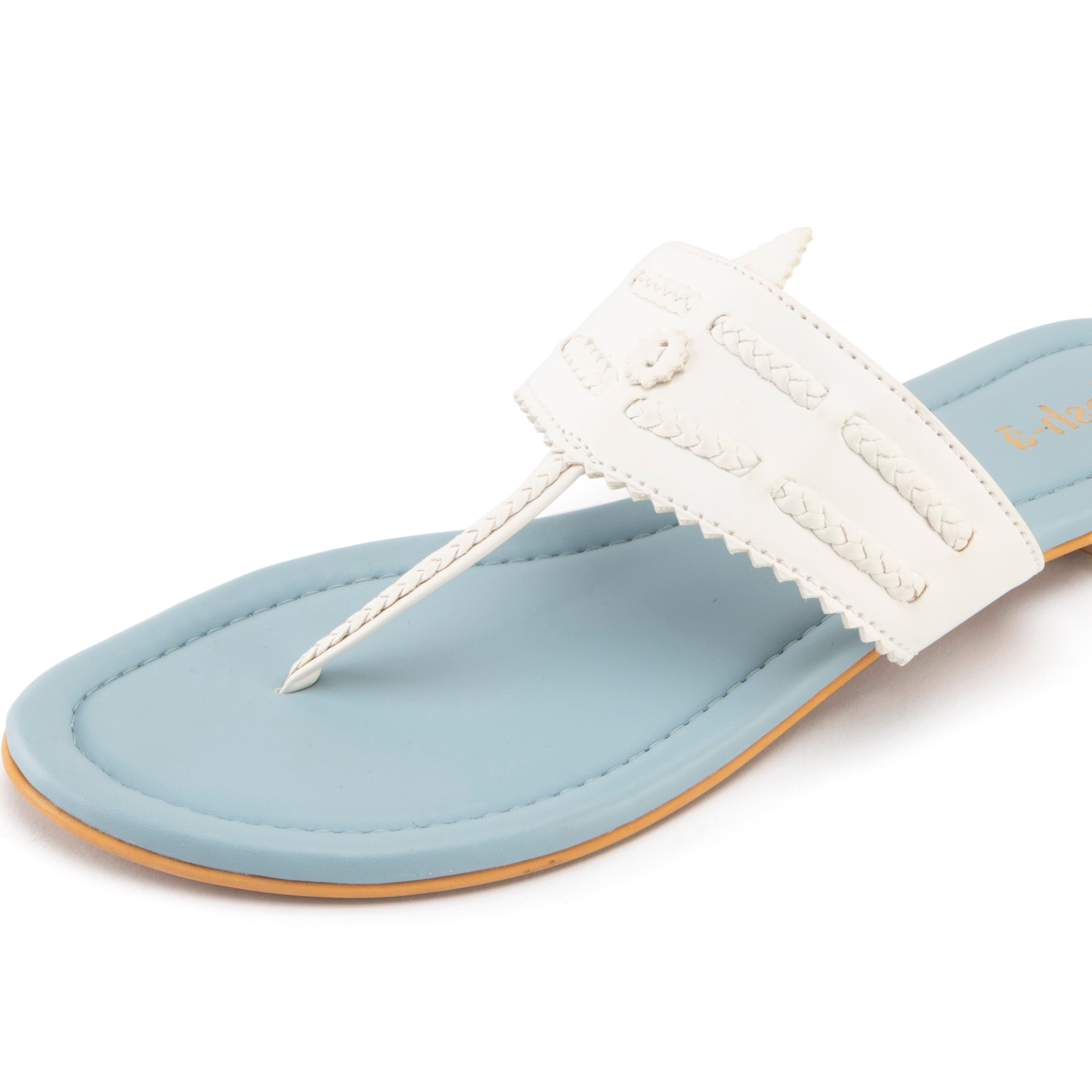 Kaveri Light Blue & White Flats