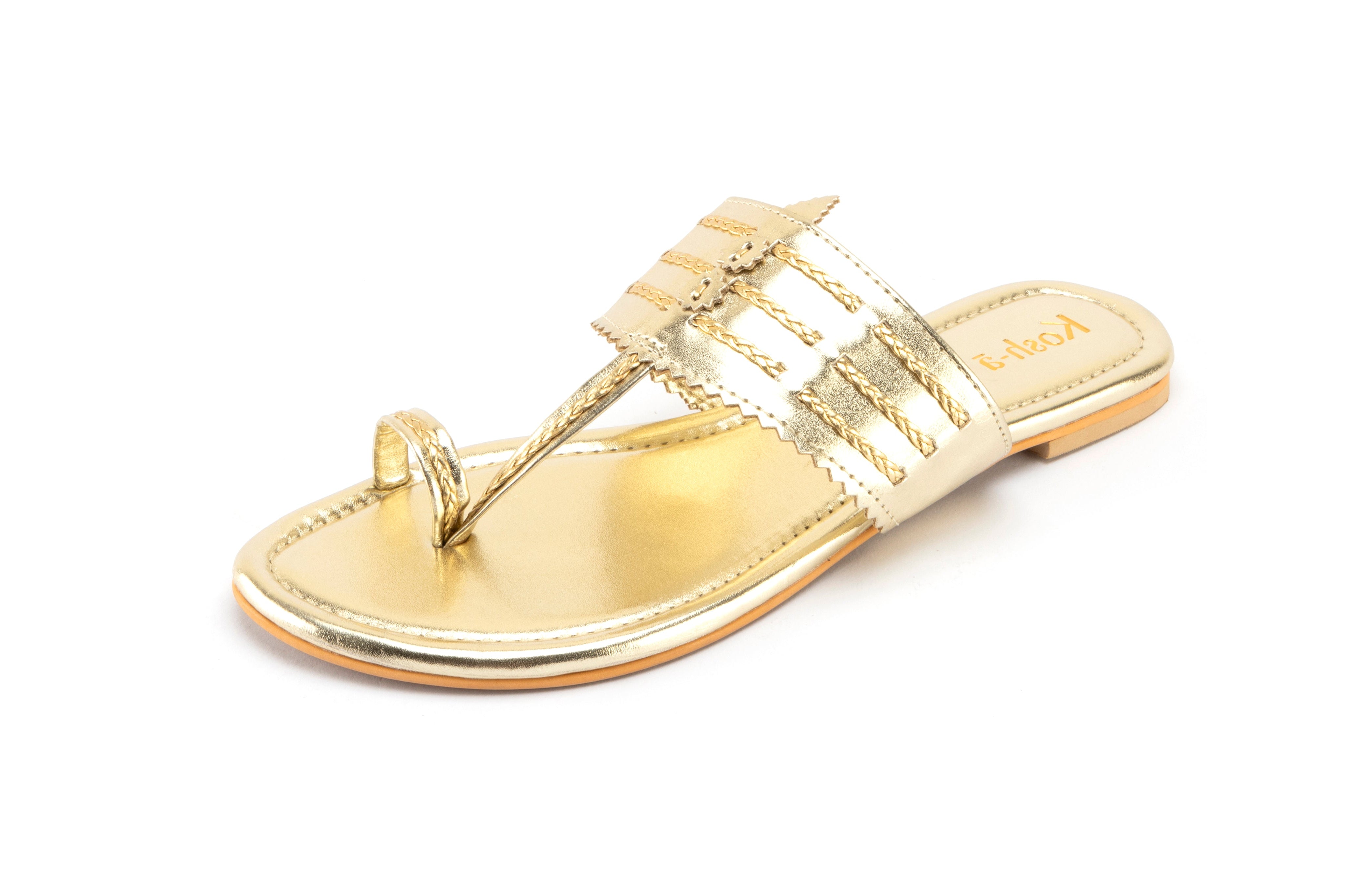 Jaisalmer Gold Flats with Toe Ring