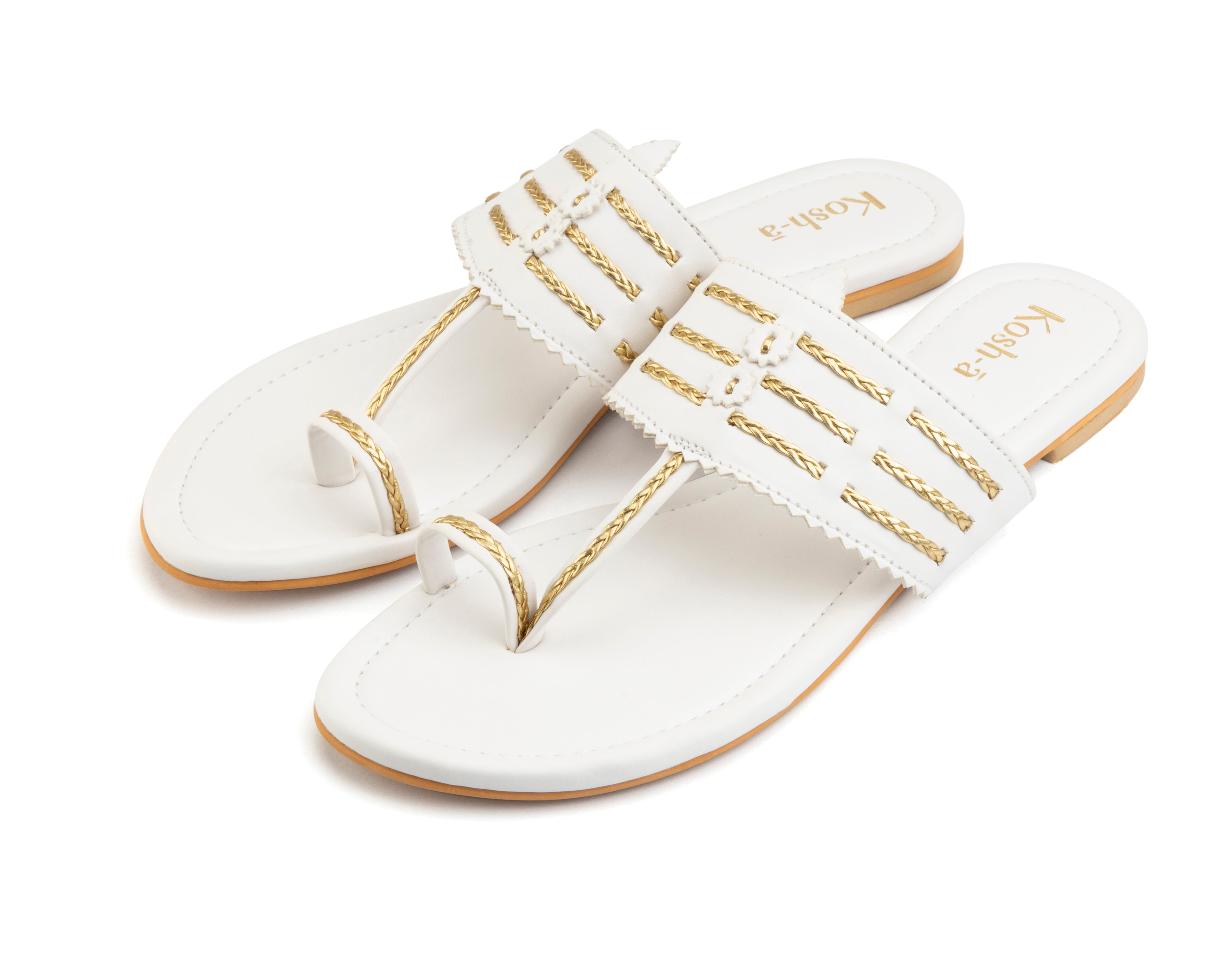 Udaipur White Flats with Toe Ring