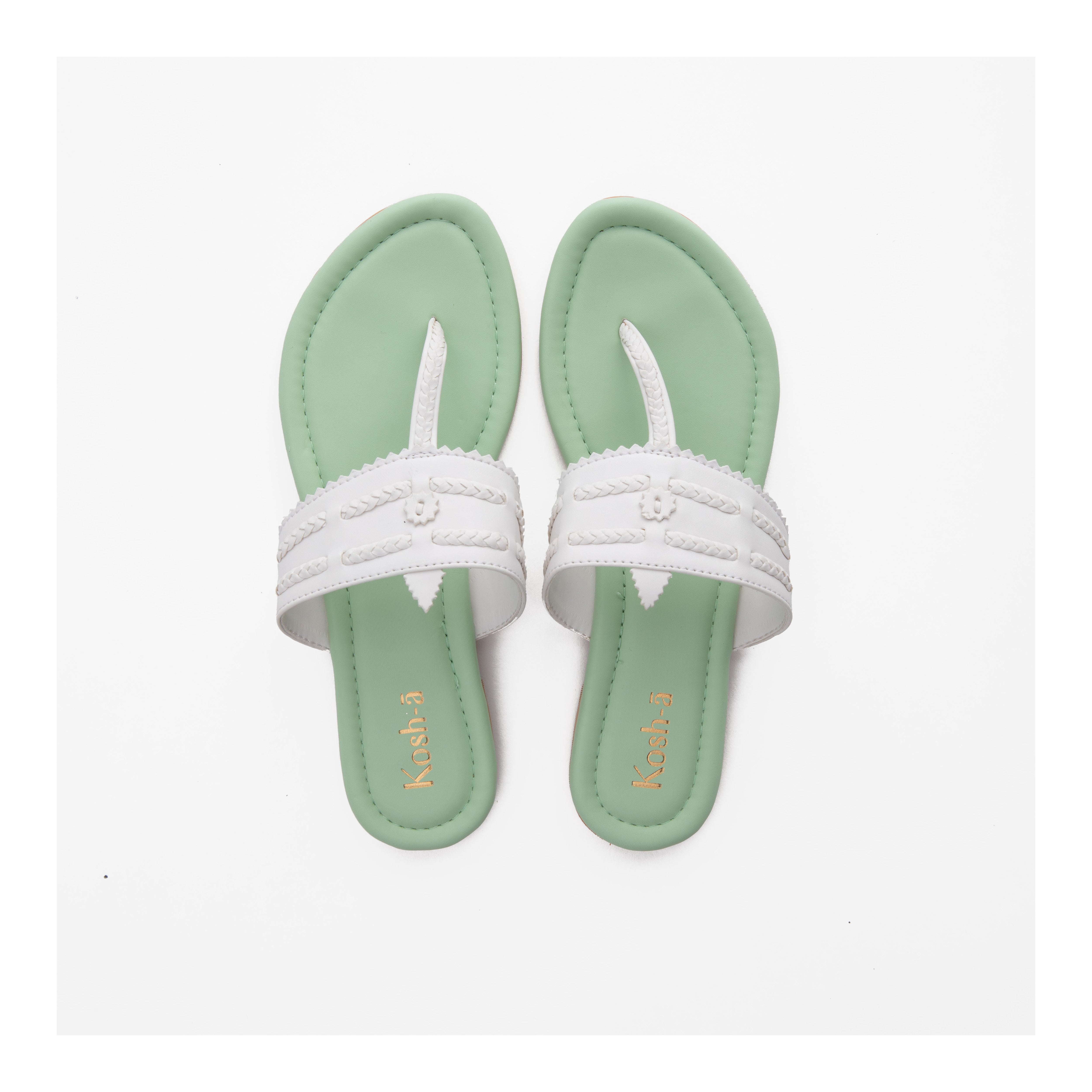 Aanvi Green And White Flats