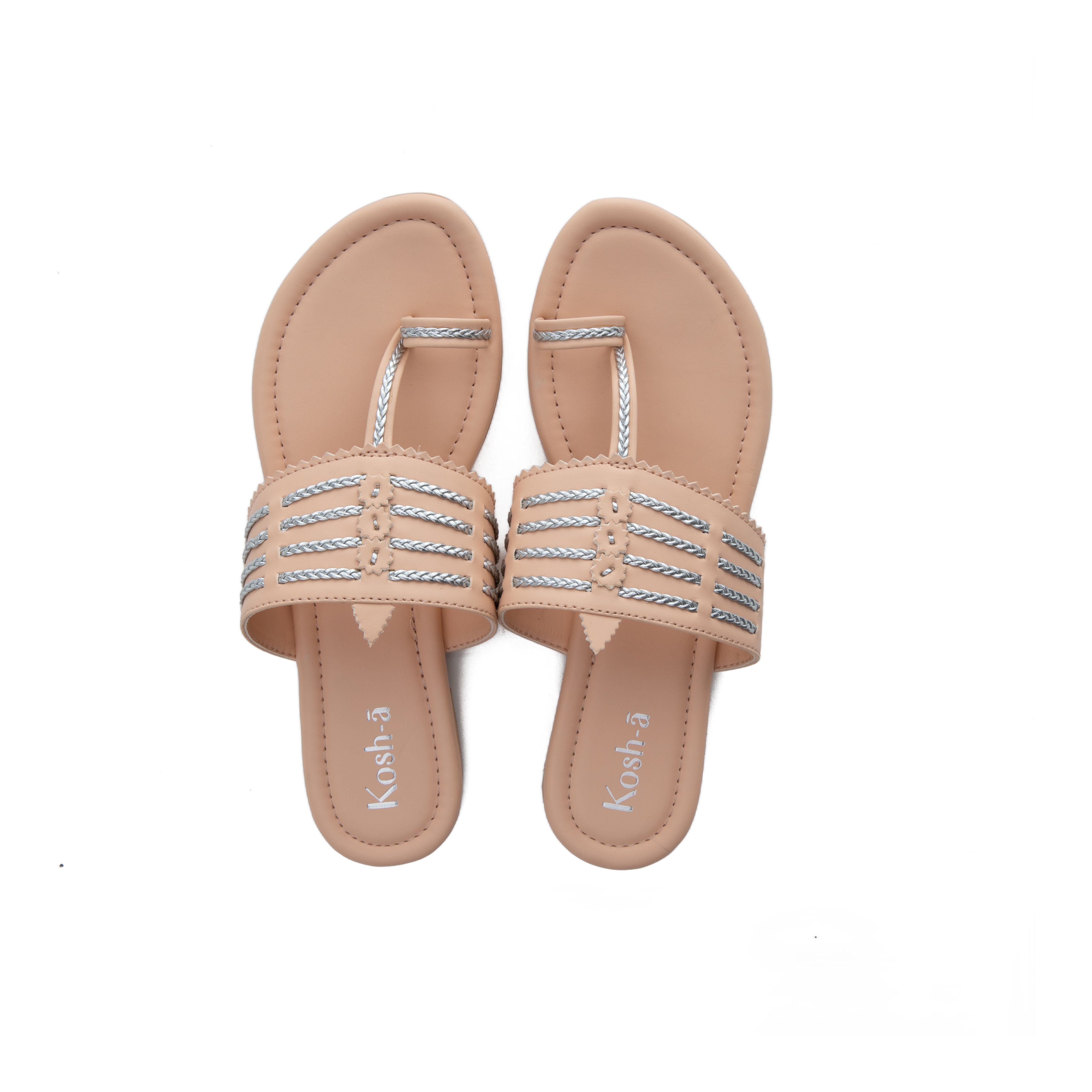 Jaipur Peach Flats with Toe Ring