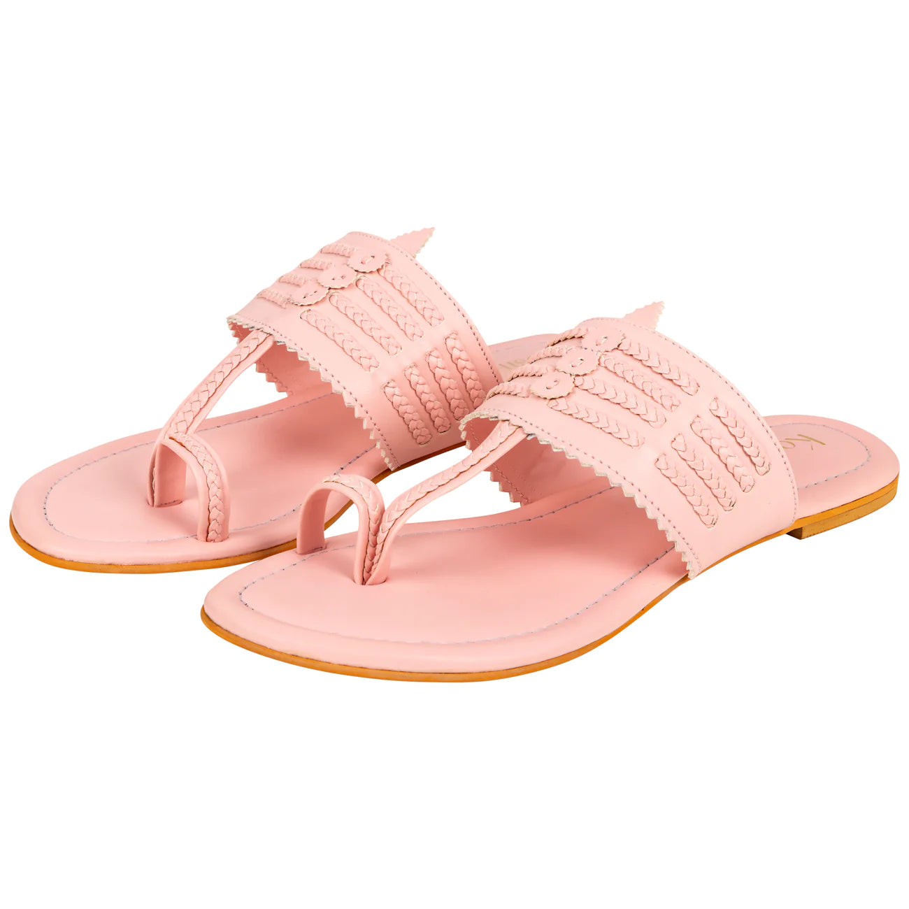 Light Pink Flat Sandals For Women