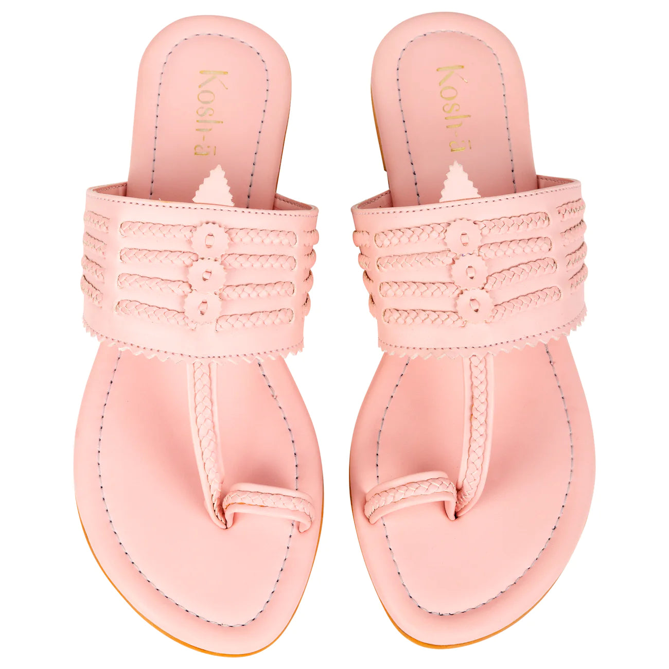 Light Pink Flat Sandals For Women