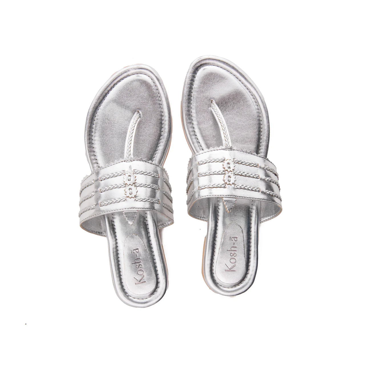 Silver Flats Sandals For Women in USA by kosh-a
