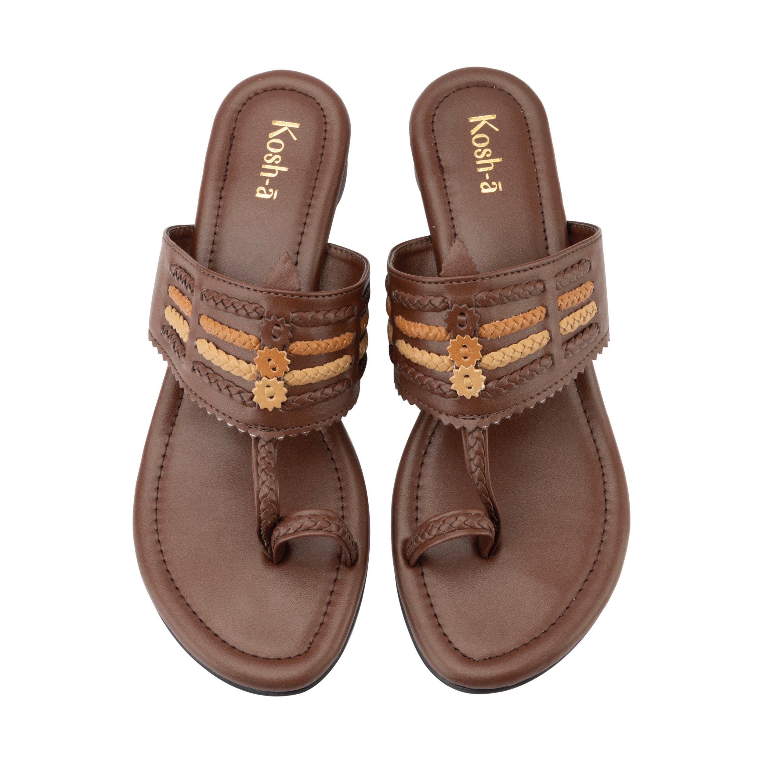 Avani Round Heels Brown Sandals