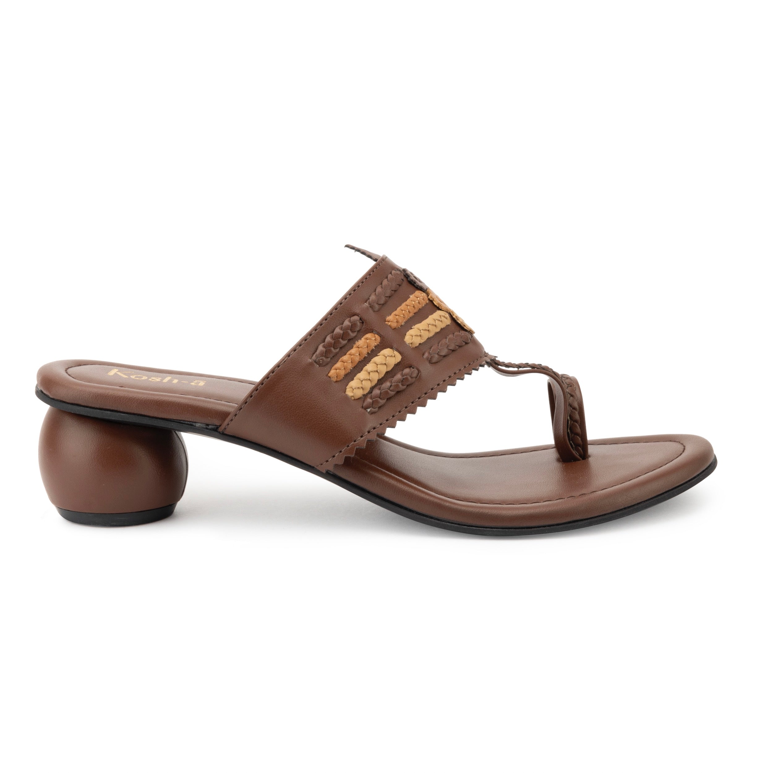 Avani Round Heels Brown Sandals