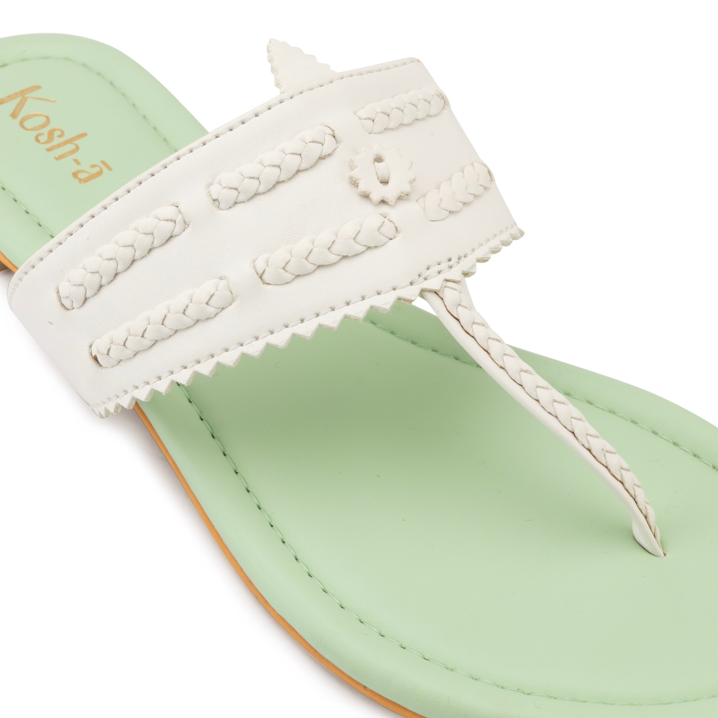 Aanvi Green And White Flats