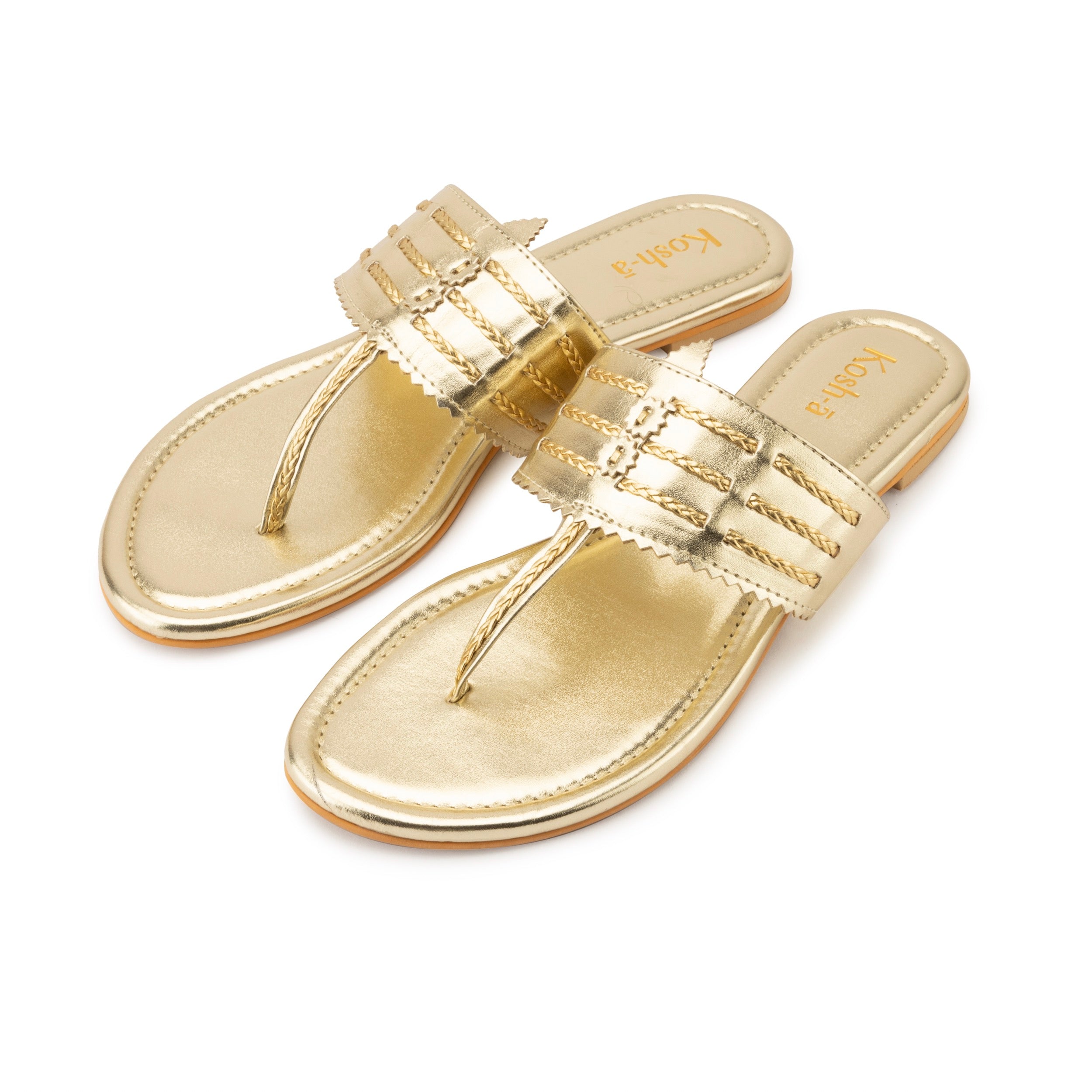 Jaisalmer Gold Flat Sandals