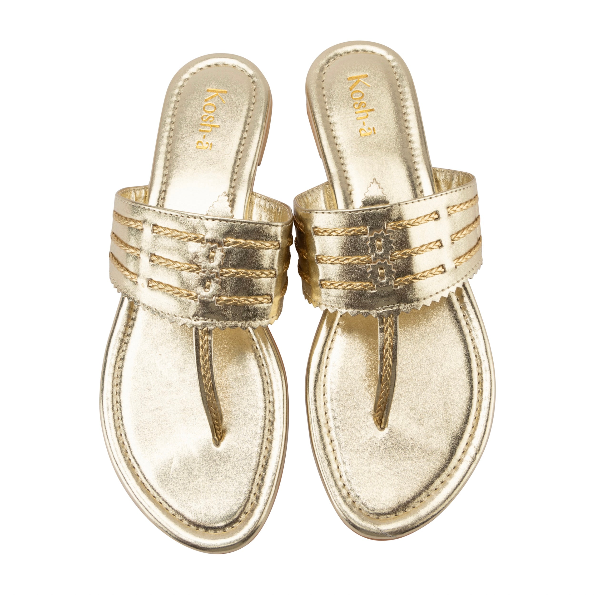 Jaisalmer Gold Flat Sandals