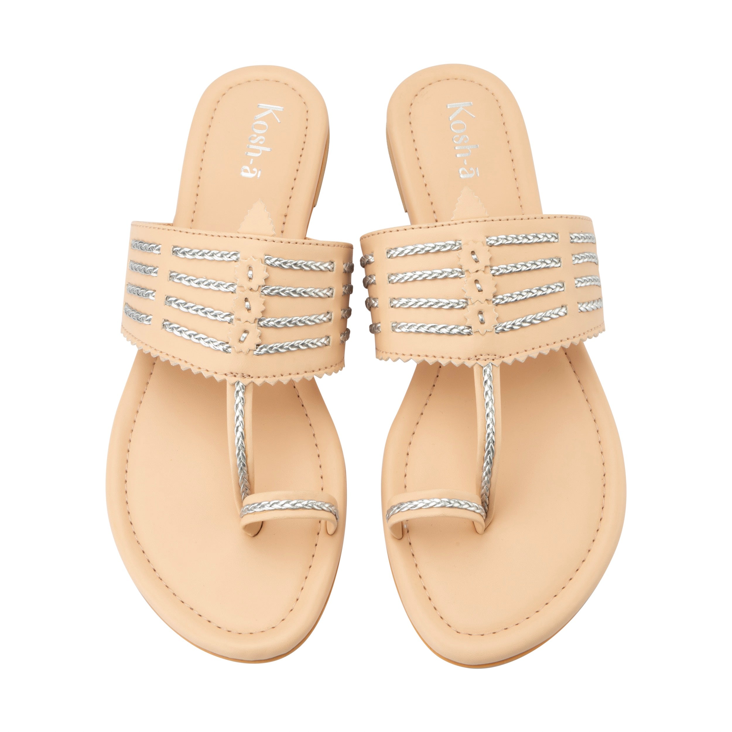 Jaipur Peach Flats with Toe Ring