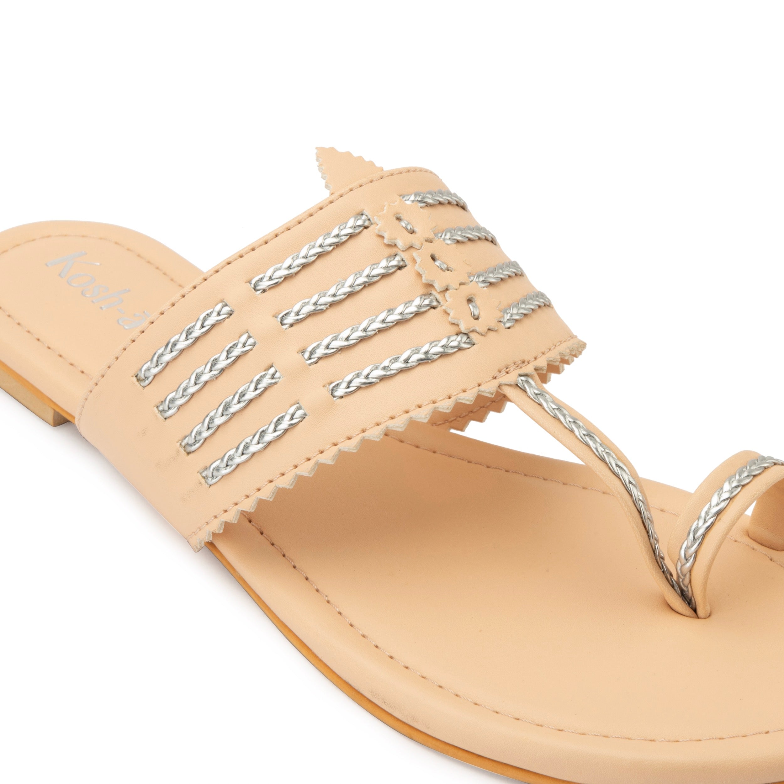 Jaipur Peach Flats with Toe Ring