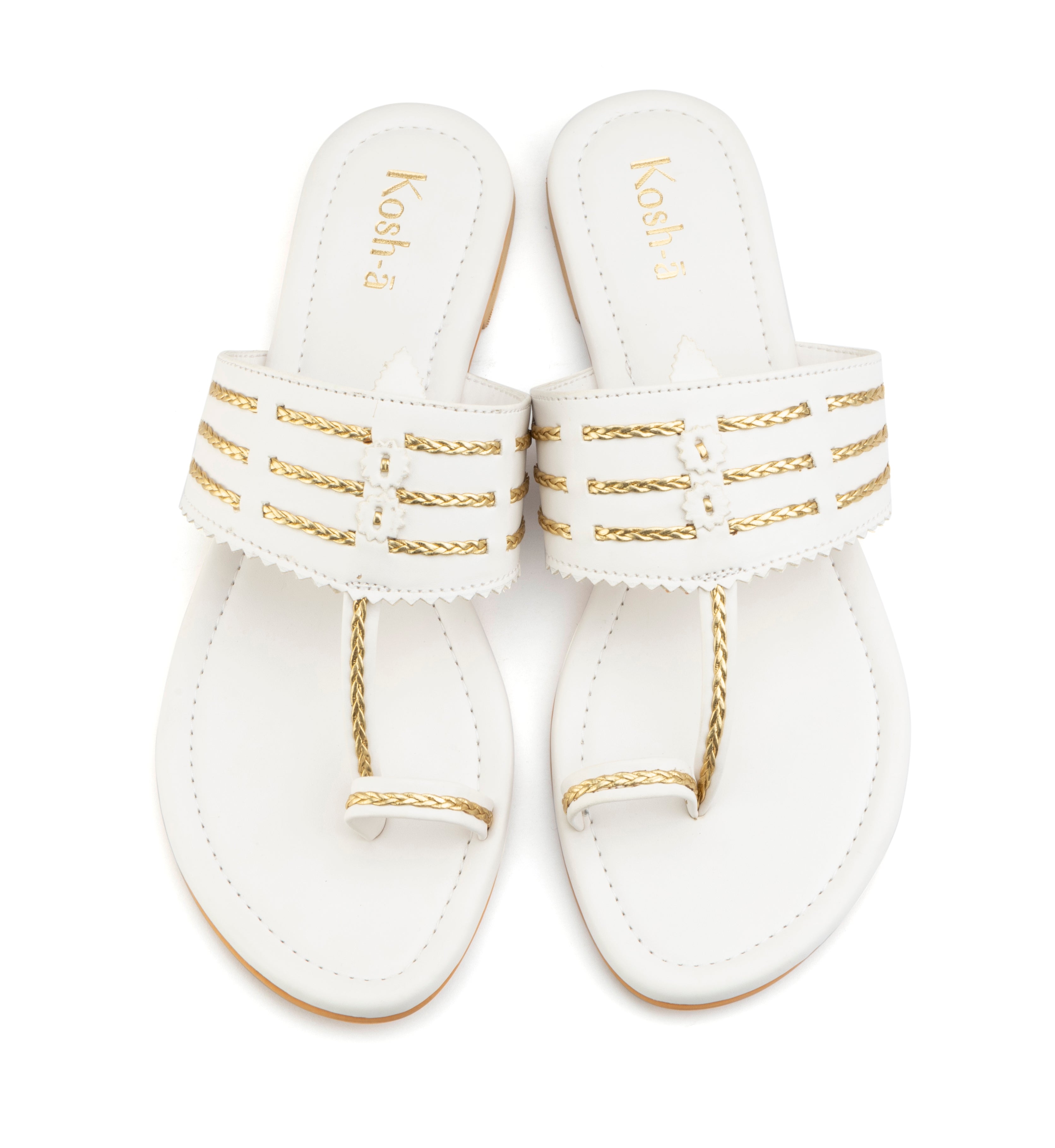 Udaipur White Flats with Toe Ring