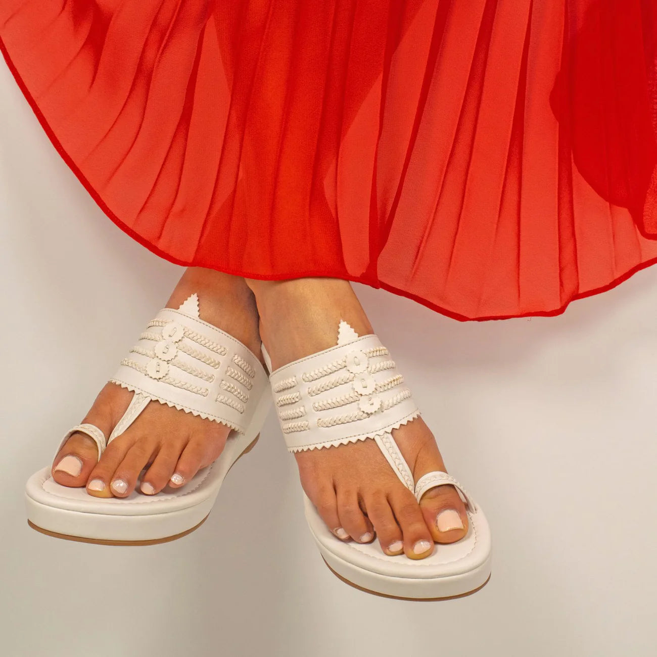 designer white wedge sandal for women