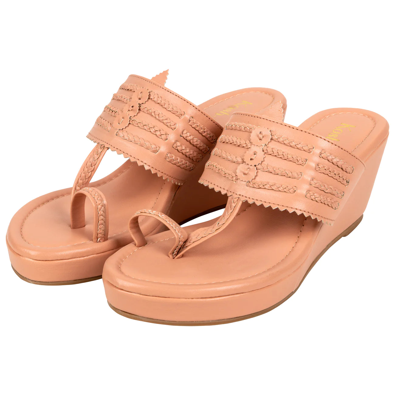 peach wedge sandals for women