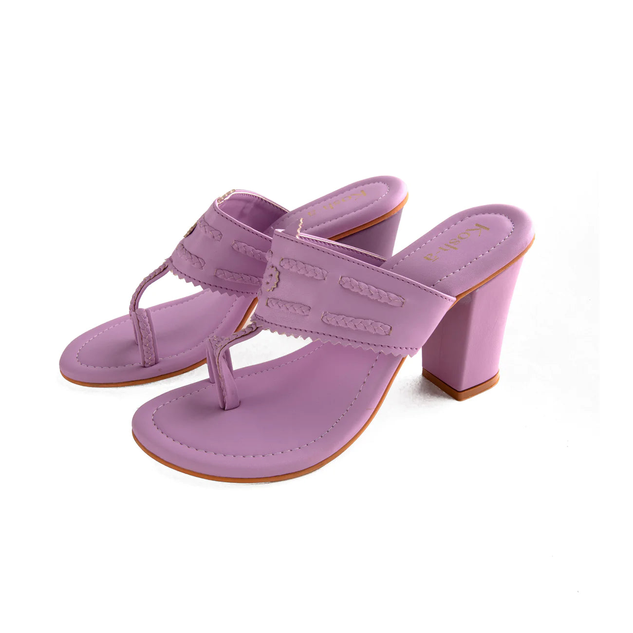 purple mid block heel sandal for women in usa by kosh-a