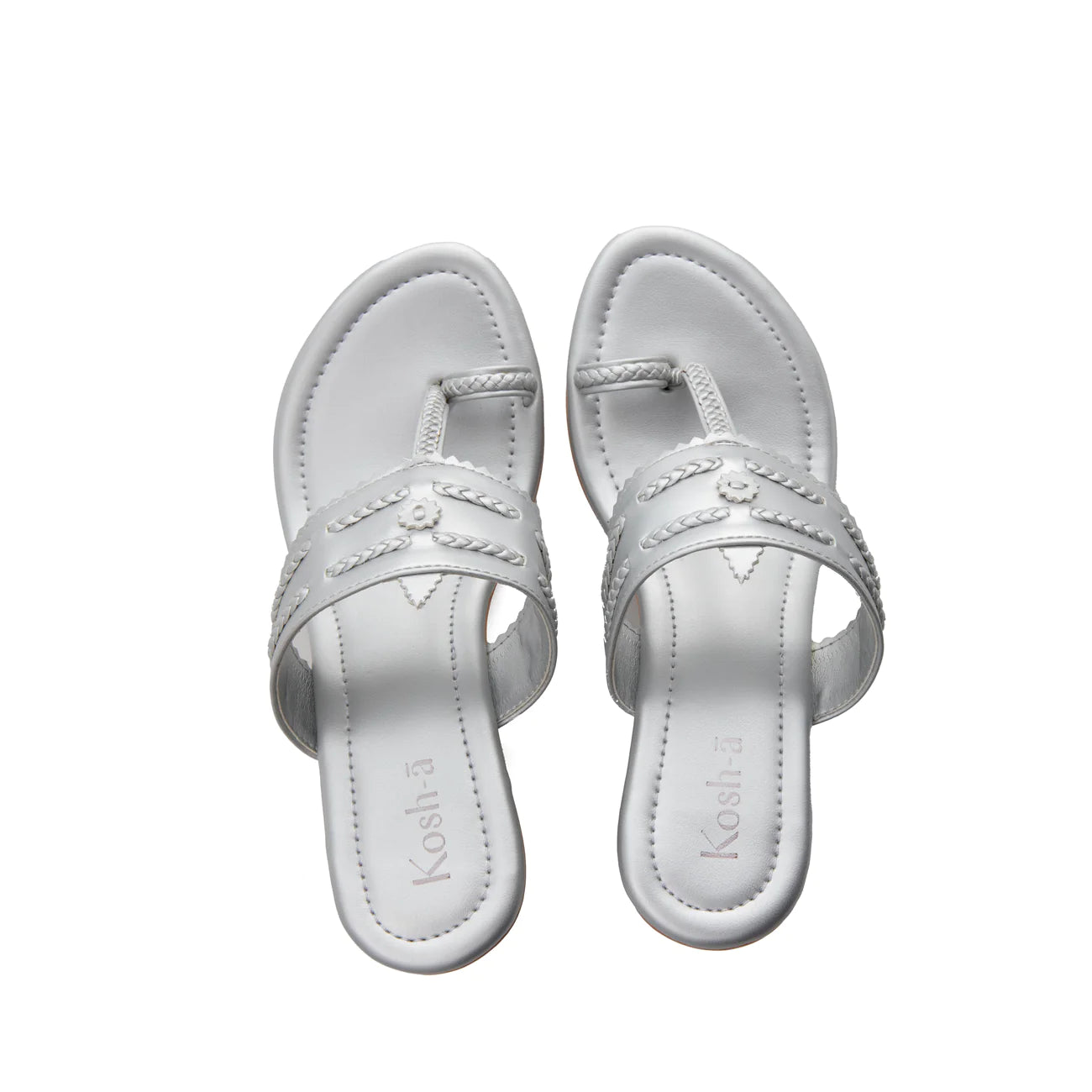 silver mid heel sandals for women in usa by kosh-a